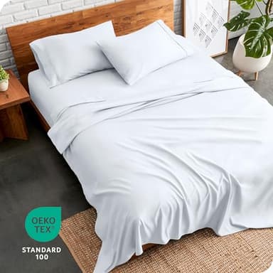 Bare Home Queen Sheet Set - Luxury 1800 Ultra-Soft Microfiber Queen Bed Sheets - Double Brushed - Deep Pockets - Easy Fit - 4 Piece Set - Bedding Sheets & Pillowcases (Queen, White) - Image 7
