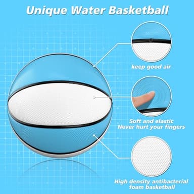 Uladis 2 Pack Pool Basketball - Choose Between Size 3 and Size 6, Waterproof Ball with Anti-Slip Grip, Sturdy for Swimming Pool Basketball Hoops & Games - Image 6