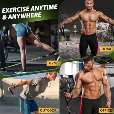 WHATAFIT Resistance Bands, Exercise Bands,Resistance Bands for Working Out, Work Out Bands with Handles for Men and Women Fitness, Strength Training Home Gym Equipment - Image 7