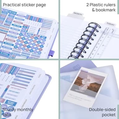 POPRUN Teacher Planner 2025-2026, (Letter Size - 8.5'' x 11'') Academic Lesson Planner (July 2025 - June 2026), with Monthly Tabs, Thick Papers, 2-Sided Pocket, Leather for Teachers, Black - Image 6