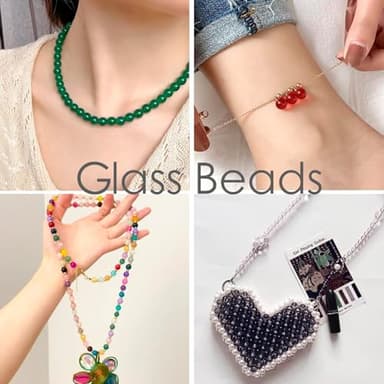 Bijbeads 56 Colors 8mm Glass Beads for Jewelry Making, 1400PCS Crystal Round Beads, Loose Bead Bulk Bracelet Making Kit for DIY Crafts Gifts - Image 5