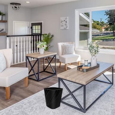 DAJITRE Small Plastic Trash Can Wastebasket Recycling Bin for Bathroom, Dorm, Bedroom，Home Office, Garbage Can for Bedroom, Kids Room (1, Black) - Image 7