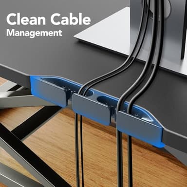 HUANUO Standing Desk Converter, 32” Sit to Stand Desk with Keyboard Tray, Height Adjustable Stand Up Desk Riser for Home Office, Dual Monitor and Laptop Workstation, Black - Image 7