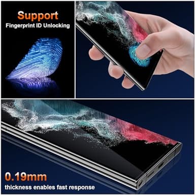 JEHOO [3 Pack] Screen Protector Compatible with Galaxy S22 Ultra Flexible TPU, Fingerprint Unlock, Scratch Resistant, Easy Installation, Case Friendly, Bubble Free - Image 3