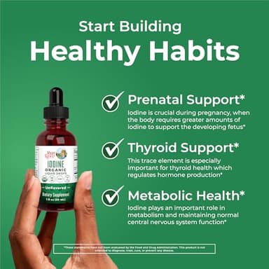 MaryRuth Organics Iodine Liquid Drops | Potassium Iodide | 1 Year Supply | 450 Servings | Thyroid Health | USDA Organic| Vegan | Non-GMO | Gluten Free | 1 Fl Oz - Image 5