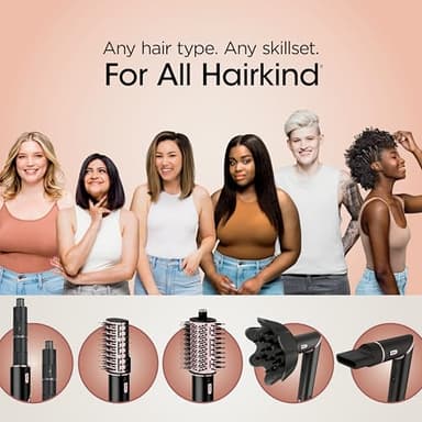 Shark Hair Dryer | FlexStyle Hair Styling System | Portable & Powerful Blow Dryer Brush | Hair Curler & Volumizer | 6 Styling Tools Included | Best for All Hair Types | Black | HD440BK - Image 14