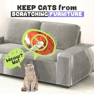 JINVOGREEN Cat Scratch Furniture Protector, 196.8" x 11.8" Couch Protector from Cat Claws, Thickened Transparent Self-Adhesive Furniture Protectors for Couch Protection from Cat Scratching - Image 2
