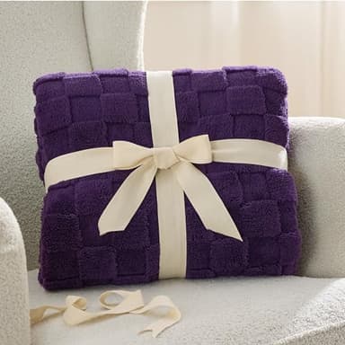 Bedsure GentleSoft Purple Throw Blanket for Couch - Super Soft Cozy Blankets Gifts for Women Men Girls, Cute Small Fleece Throws for Bedroom Home Decor, 50x70 Inches - Image 8