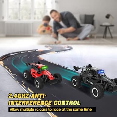 Remote Control Car for Kids 3 4 5 6 7+, 20 KM/H High-Speed RC Cars with LED Lights, 2.4GHz 2WD Monster Truck Toys,Toy Cars for Girls Boys,Christmas & Birthday Gifts,Upgraded Anti-Collision Shaft–Red - Image 7