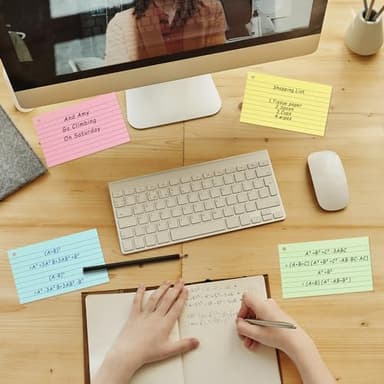 500PCS Colored Index Cards, 3x5 Inches Flash Cards with Ring, Lined on Both Side Notecards Ruled Study Card Flashcards Heavy Note Cards for Studying, Learning, School, College - Image 6