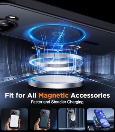 SPIDERCASE Magnetic for Google Pixel 9A Case, Military Grade Drop Protection Slim Translucent Matte Shockproof Anti-Fingerprint Phone Case for Pixel 9A, Black - Image 6