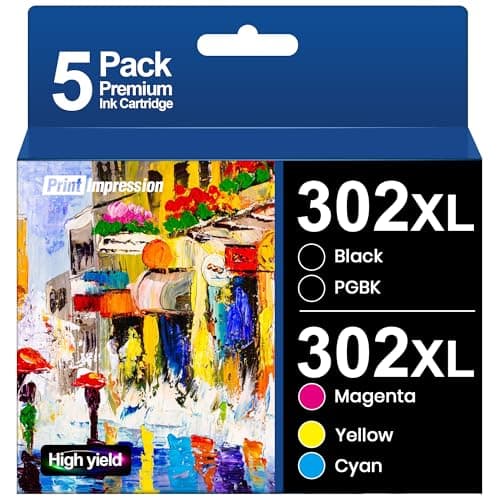 302XL Ink cartridges Combo Pack Remanufactured Replacement for Epson 302XL Ink Cartridges Multipack Work for Epson Expression Premium XP-6000 XP-6100 XP 6000 Printer (Photo Black/B/M/Y/C, 5-Pack) - Image 1