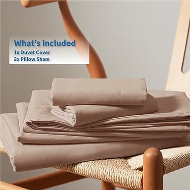 Nestl Khaki Duvet Cover Queen Size - Soft Double Brushed Queen Duvet Cover Set, 3 Piece, with Button Closure, 1 Duvet Cover 90x90 inches and 2 Pillow Shams - Image 9