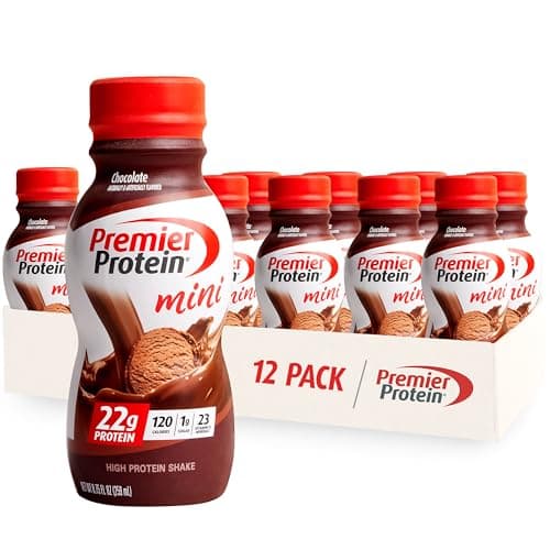 Premier Protein Shake MINIs, Chocolate, 22g Protein, 120 Calories, 1g Sugar, 8.75fl oz, Pack of 12 - Image 1
