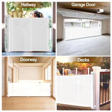 Upgraded 120 inch Retractable Baby Gates Extra Wide with Reinforced Strip Design to Prevent Crawling Through, 10 Foot Retractable Dog Gate, 34" Tall, Retractable Gate for Indoor/Outdoor - Image 7