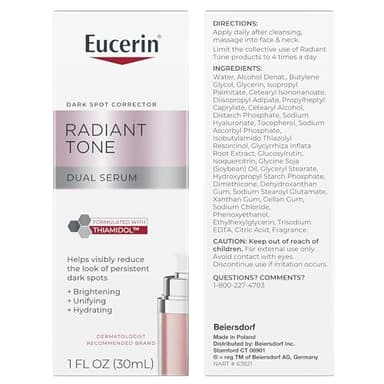 Eucerin Radiant Tone Dual Serum Dark Spot Corrector, Dark Spot Serum with Thiamidol and Hyaluronic Acid, Helps Visibly Reduce the Look of Persistent Dark Spots, 1 Fl Oz Bottle - Image 15