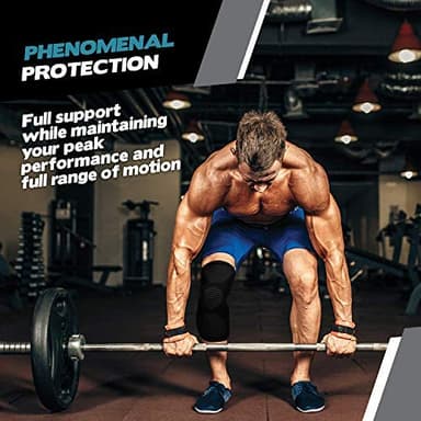 POWERLIX Knee Compression Sleeve (Pair) - Best Knee Brace for Knee Pain for Men & Women – Knee Support for Running, Basketball, Volleyball, Weightlifting, Gym, Workout, Sports L (BLCK) (2P) - Image 4