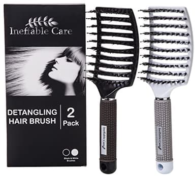 Boar Bristle Hair Brush set – Curved and Vented for Wet and Dry Detangling Hair Brush for Women Long, Thick, Thin, Curly & Tangled Hair Vent Brush - Stocking Stuffers Gift kit - Image 5