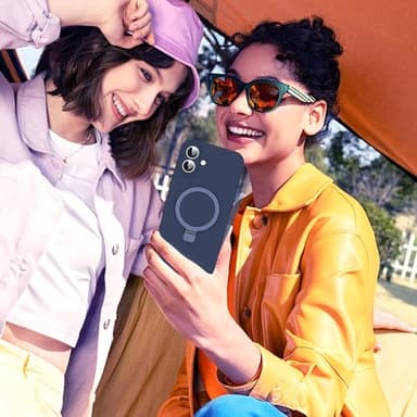 SKYLMW Designed for iPhone 16 Case with Magnetic Invisible Stand Compatible with Mag-Safe Military Drop Tested Shockproof Silicone Phone Cases for Women Men 6.1'', Dark Blue - Image 6