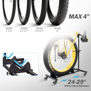 Sttoraboks Vertical Bike Stand, Freestanding Indoor Bike Storage Rack Upright Bicycle Floor Stand Indoor Bike Holder with Adjustable Height for Garage & Apartment - for Wheels Sizes up to 29” - Image 6