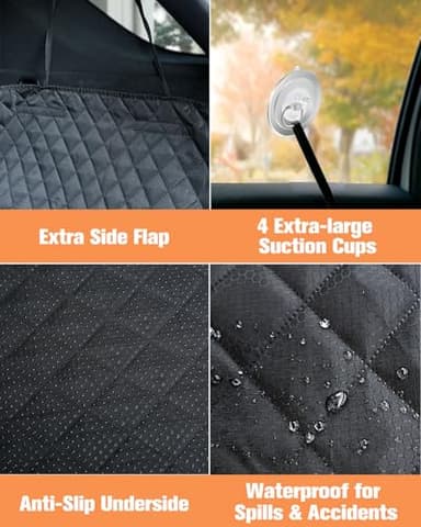 PETICON SUV Cargo Liner for Dogs with Mesh Window, Waterproof Pet Cargo Cover Dog Seat Mat for SUVs Sedans Vans with Bumper Flap Protector, Non-Slip, Large Size Universal Fit - Image 4