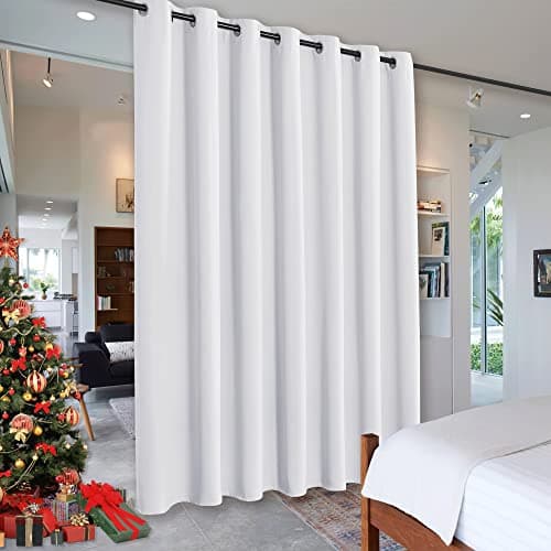RYB HOME Extra Long Curtains Light Block Soundproof Privacy Blinds for Home Theater Office Backdrop Dining Living Room Patio Door Large Window Ceiling to Floor Drapes, W 8.3 x T 11 ft, Greyish White - Image 1