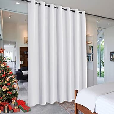 RYB HOME Extra Long Curtains Light Block Soundproof Privacy Blinds for Home Theater Office Backdrop Dining Living Room Patio Door Large Window Ceiling to Floor Drapes, W 8.3 x T 11 ft, Greyish White - Image 1