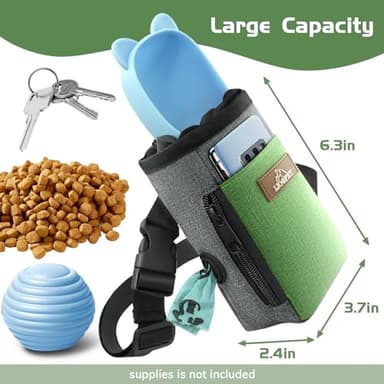 LIOOPET Dog Treat Pouch Training Behavior Aid, Dog Treat Training Bag for Dog Walks Outdoor Activities Travel, Built-in Poop Bag Dispenser 3 Ways to Wear - Image 2