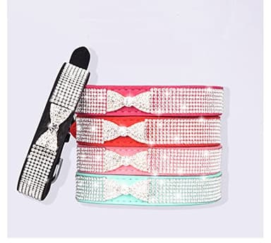 Bling Dog Collars for Small Dogs, Rhinestone Pet Collars, Pink Diamond Puppy Collar for XXS XS Small Medium Large Female Dogs Girl Cats,Blue L - Image 4