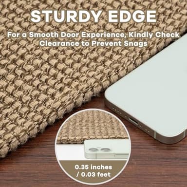 EARTHALL Woven Area Rug 2x3 Ft Washable Rugs for Entryway Braided Non Slip Throw Rugs Door Mat Indoor Outdoor Entrance Small Cotton Woven Carpet for Kitchen Foyer Front Door, Orange/Tan/Brown - Image 2