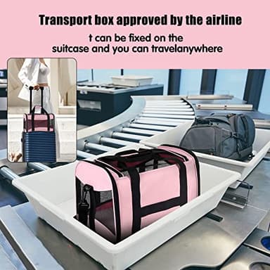 Cat Carrying Case - Pet Carrier Airline Approved, Protable and Breathable Pet Travel Carrier Removable Fleece Pad, Collapsible Cat Carrier Dog Carrier for Medium Cats Small Cats Dogs (Medium, Pink) - Image 6