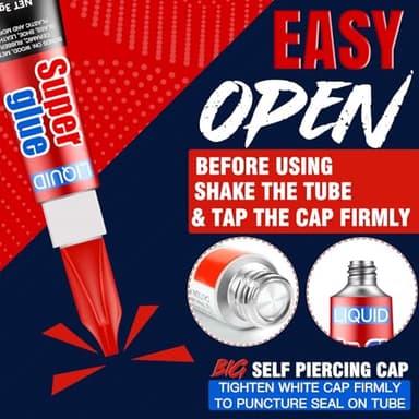 3 Gram (Pack of 24) Single Use Super Glue Liquid, Super Fast, Thin & Strong Adhesive Superglue, Cyanoacrylate Glue for Hard Plastics, DIY Craft, Ceramics, Leather, Metal Etc - Image 8