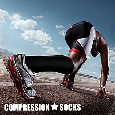 CHARMKING Compression Socks for Women & Men Circulation (3 Pairs) 15-20 mmHg is Best Athletic for Running, Flight Travel, Support, Cycling, Pregnant - Boost Performance, Durability (L/XL,Black) - Image 3