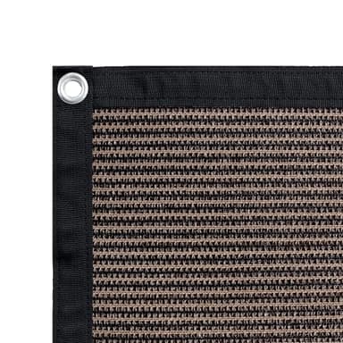 Shatex 90% Sun Shades for Patios 10x 20ft Shade Fabric Sun Shade Cloth Taped Edge with Grommets Sun-Block Mesh Shade for Pergola Cover Canopy Mocha, 12 Bungee Balls - Image 1