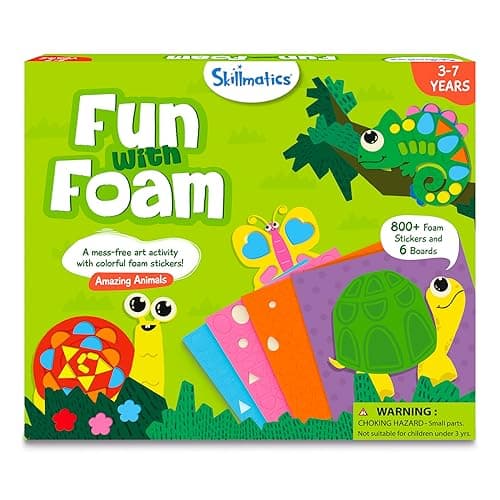 Skillmatics Foam Sticker Art Activity - Animals, Mess-Free Fun for Kids, 800+ 3D Foam Stickers, DIY Felt Craft Kits, Gifts for Boys & Girls Ages 3, 4, 5, 6, 7 - Image 1