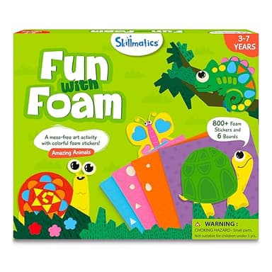 Skillmatics Foam Sticker Art Activity - Animals, Mess-Free Fun for Kids, 800+ 3D Foam Stickers, DIY Felt Craft Kits, Gifts for Boys & Girls Ages 3, 4, 5, 6, 7 - Image 1