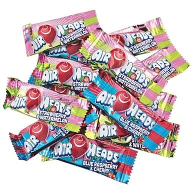 AirHeads Stripes Mini Taffy Candy in Tube Bank - (Pack of 14) - Assorted Fruity Flavors, Perfect for Birthday Parties and Halloween Treats - Image 2