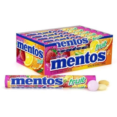 Mentos Halloween Trick or Treat Candy, Mint Chewy Roll, Fruit, Individually Wrapped Bulk Candy for Adults & Kids, Party, Concessions, Office, Non-Melting, 14 Count (Pack of 15) - Packaging May Vary - Image 1