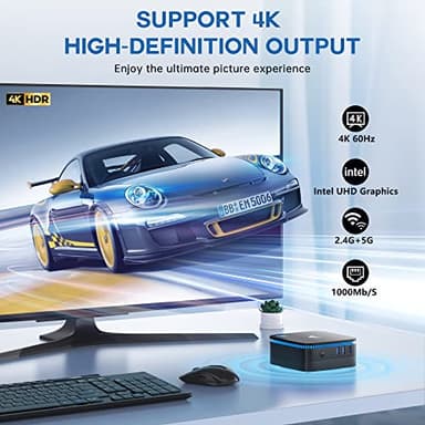 KAMRUI Mini PC 12GB DDR4 256GB SSD, AK1PRO Mini Computers, Celeron N5105 Small Desktop Computer with Dual HDMI Outputs, Support 2.5-inch SSD, 4K, 2.4G/ 5.0G WiFi, Gigabit Ethernet for Home Office - Image 4