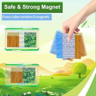 Dulsaera Magnetic Blocks-Build 110PCS Toys for Boys & Girls Age 6 7 8 9 10, Stacking Building Toys for Toddlers Fidget Cubes Sensory Toy for Kids(Jungle) - Image 4