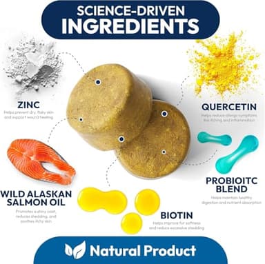 Omega 3 Fish Oil for Dogs - 170 Chews - Omega 3 for Dogs Itchy Skin & Allergy Relief - Skin & Coat Supplement - EPA & DHA Fatty Acids - Dog Anti Shedding & Hot Spot Treatment - Salmon Oil - Image 3