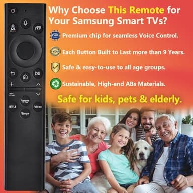 Replacement for Samsung TV Remote, for All 2019-2025 Samsung Remote Control for Smart TV with Voice Control. No Solarcell. 2-Year Warranty. - Image 3