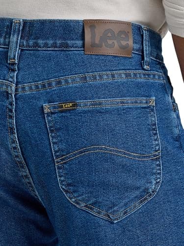Lee Men's Legendary Relaxed Straight Jean, Blue Matter-Gray Fleece-Lined, 36W x 32L - Image 5