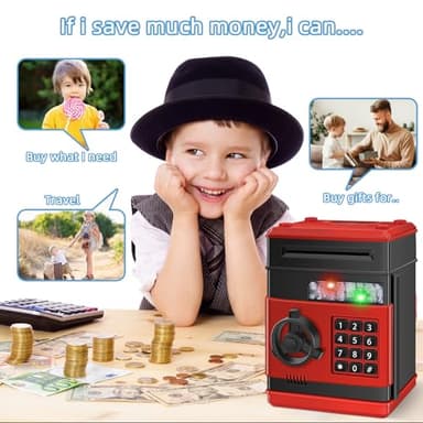 Saidrip Piggy Bank for Kids, Money Bank Toys for Ages 6 7 8 10 11 12 13, Electronic Cash Coin Money Saving Box， Birthday for 8 9 10 Year Old Boys Girls - Image 2