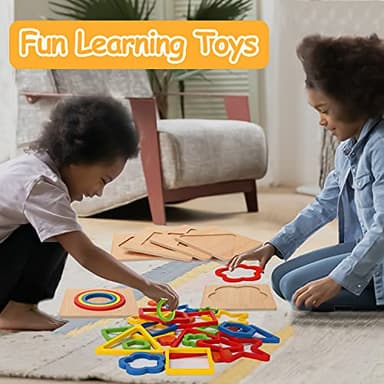 Toddler Puzzles Montessori Toy Wooden Shape Sorting Puzzle Sensory Toy Toddler Activities Preschool Learning Educational Autistic Developmental 1 2 3 Year Old Girl Boy 1-3 Dementia Game Easter Gift - Image 5