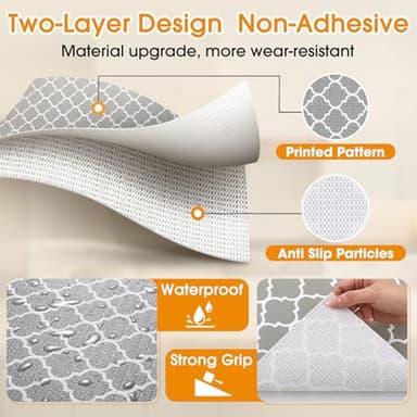 COAVAS Shelf Liner for Cabinets & Drawers Non Slip, No Adhesive Drawer Liners for Dresser, Kitchen, Shelves, Thick Shelf Paper Waterproof, Cut-to-Size (Gray, 12IN x 10FT) - Image 6