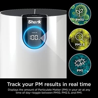 Shark Air Purifier for Home, Clean Sense, for Bedroom, Nursery, Home Office, Dorm, HEPA-Exceeding Filter, Captures Pollutants, Pet Dander, Dust, Odor, Smoke, and More, HP102PK2, White - Image 12
