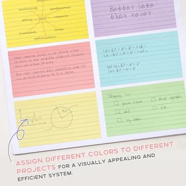 300Pcs Colored Index Cards 5x8, Goefun Lined Flashcards, 6 Color Notecards for Studying, Recipes, Memo Cards, Office Supply, To Do List, Presentation - Image 7