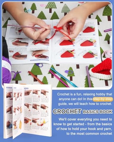 Aeelike Crochet Kit for Beginners Young and Old, First Crochet Kit for Adults Include 23pcs Crochet Hooks, 655 Yards Yarn Set for Crocheting, Instruction, Bag, Crochet Accessories and Supplies, Navy - Image 2