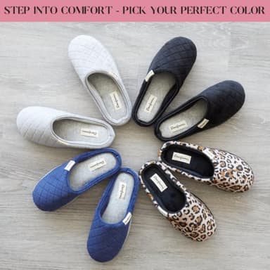 Dearfoams Women's Velour Clog Slipper, Peacoat, Large - Image 3